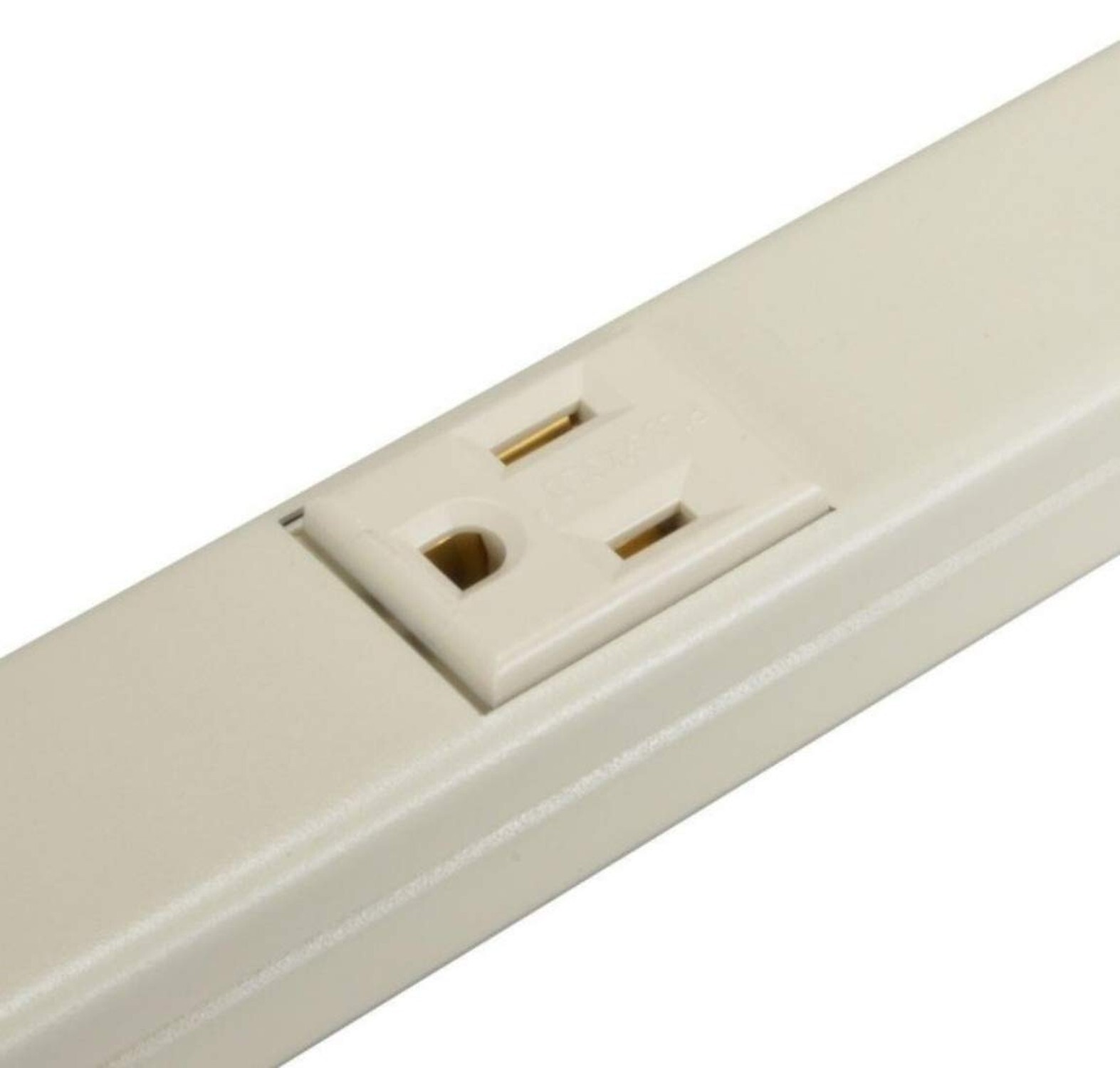 Wiremold Multi Outlet Power Strip, Plugmold, Hard Wired, Ivory