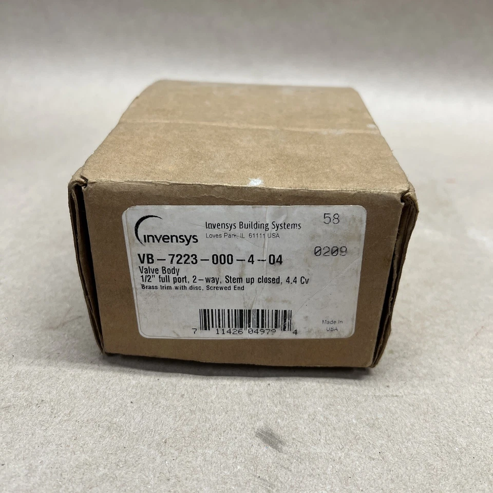 NEW INVENSYS VB-7223-000-4-04 2-WAY VALVE VB7223000404 - Image 2 of 3