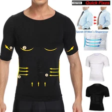 Men's Slim Body Shaper Vest Compression Shirt Workout Tank Top Abdomen Underwear