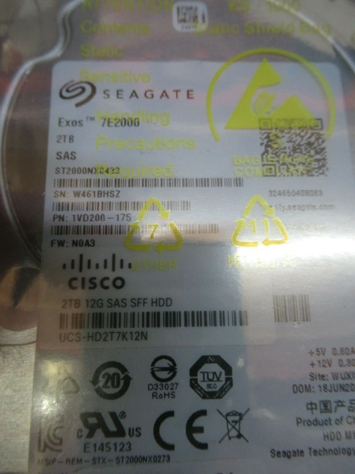 Seagate 2TB Enterprise Capacity 2.5" 7.2K SAS 12Gb/s ST2000NX0433 1VD200-175 - Image 2 of 4