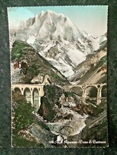 🌈 BELLA CARTOLINA anni '50/'60 - CAVE di CARRARA ALPI APUANE 2 PONTI VERA FOTO