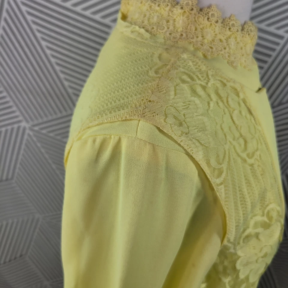 Vestido Chaqueta Vintage Años 60 70 Talla Pequeña Mediana Anfitriona Secretaria Carrera Amarillo Foto 4 de 4