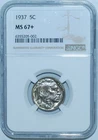 1937 NGC MS67+ Buffalo Nickel