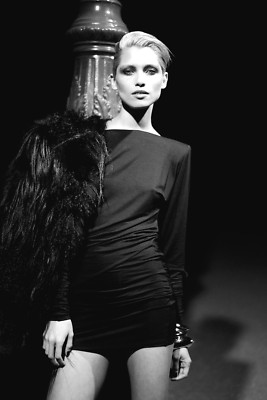 ALEXANDRE VAUTHIER Black Open Back Strong Shoulder Dress 36 4