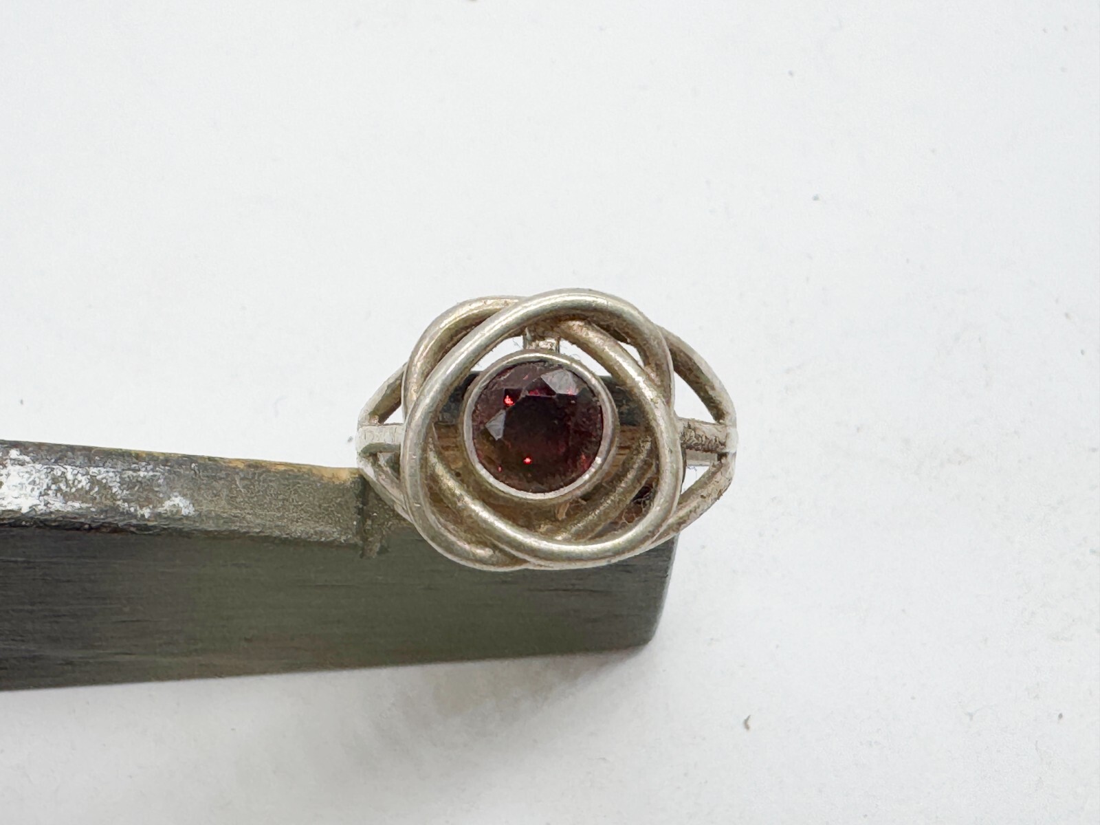 VINTAGE SOLID STERLING SILVER RUBY RED GARNET CEL… - image 1