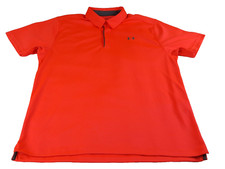 Under Armour Heat Gear Loose Men's Orange Short Sleeve Golf Polo Shirt XL
