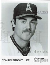 Press Photo Tom Brunansky, Outfielder, California Angels Baseball Team