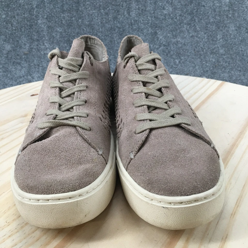 Toms Shoes Womens 9.5 Lenox Casual Sneakers Beige Suede Round Toe Lace Up - Image 4 of 4