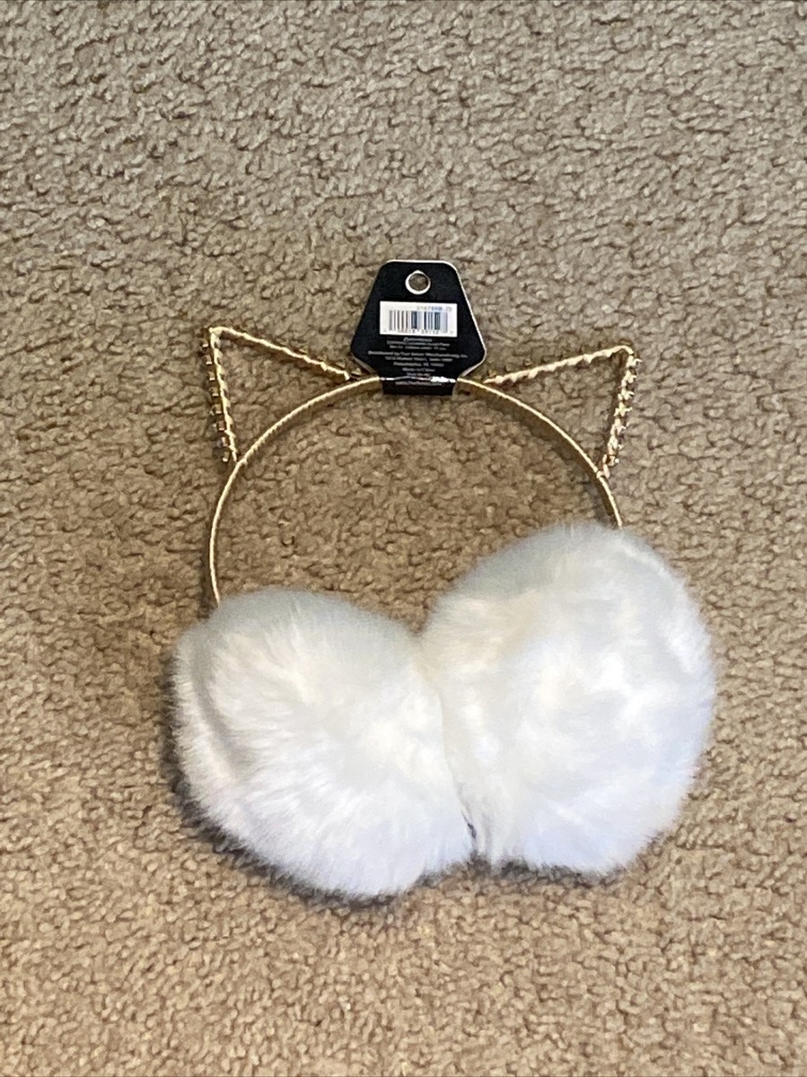 Children's Cat Ears White Earmuffs Kids Ear Warmers Ages Years