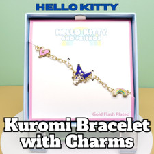 Hello Kitty - Kuromi Bracelet With Charms Brass Gold Flash Plated, Sanrio