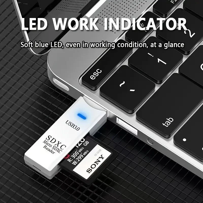Leitor de cartão SD USB 3.0 para PC cartão micro SD para adaptador USB para câmera lote de memória - Imagem 3 de 4
