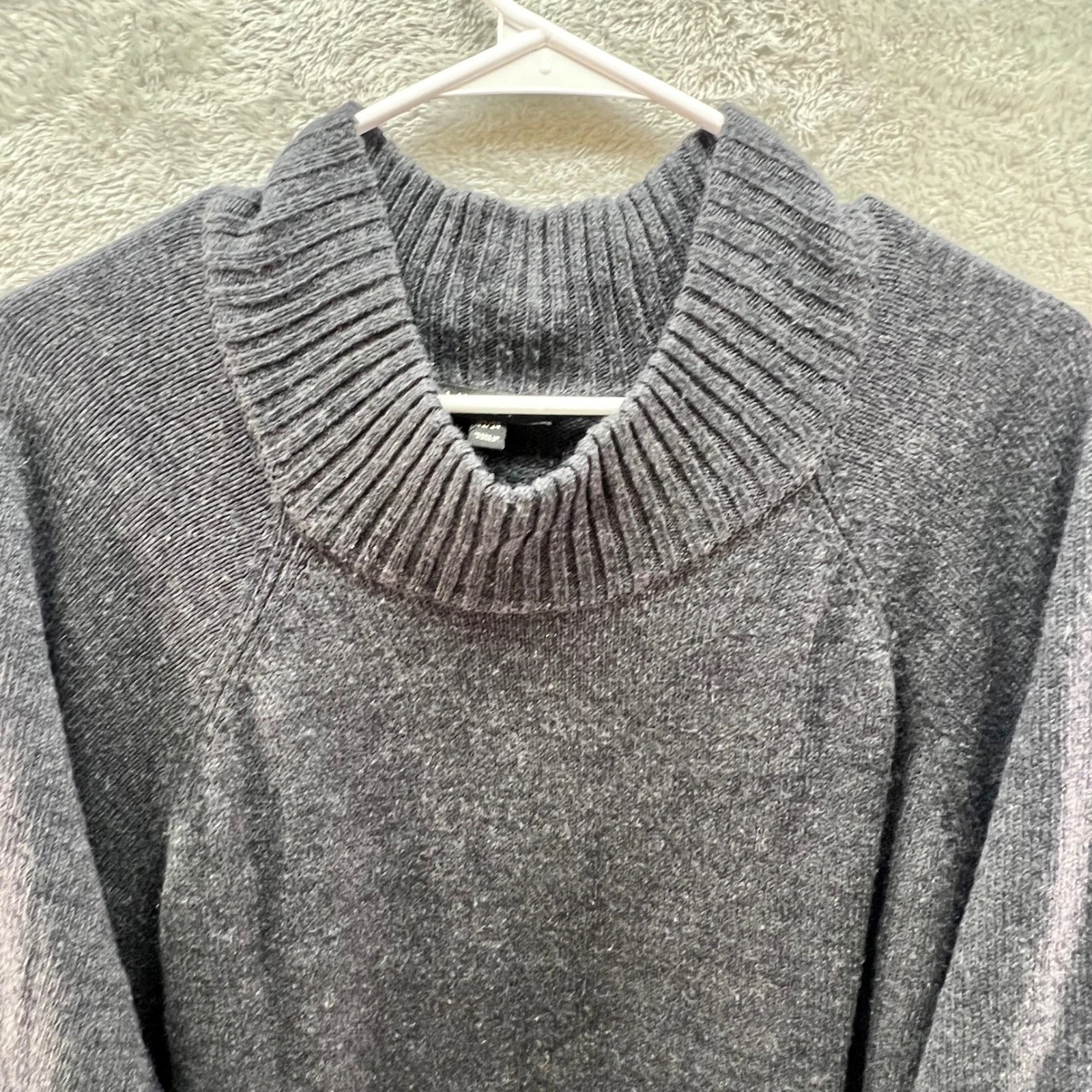 Lane Bryant Gray Mock Neck Poncho Plus Size 22/24 Button Side Dark Academia Cozy