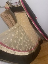 Indian Embroidered Anarkali dress M Net/patches, Multi-Color Dupatta Pajama