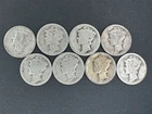 Lot of 8 Mercury Dimes (Partial Dates) – Worn 90% Silver Coins