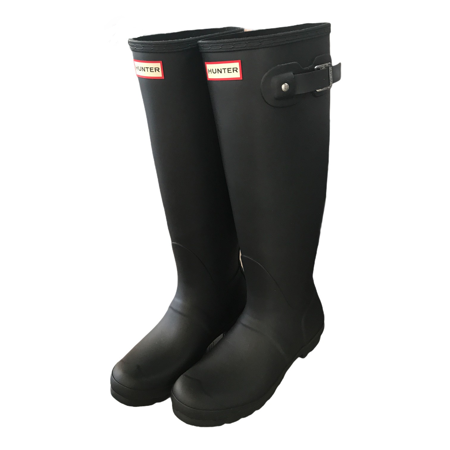 HUNTER Womens Original Tall Rubber Rain Boot Black Size 10 24290₽