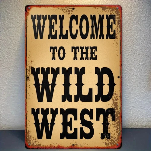 Vintage Western Theme Tin Metal Signs Home Décor 8x12 Inches Classic Cowboy