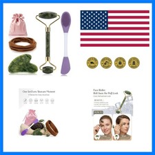 5PCS Face Roller Gua Sha Facial Tools, Face Massage for Wrinkle Reduction ...