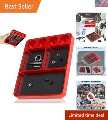 Aluminum Magnetic Tool Tray for Efficient Organization - Compact & Portable Red