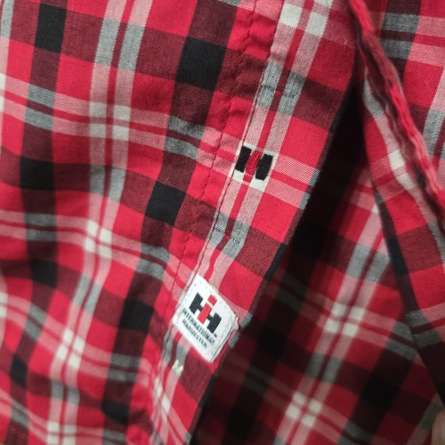 Camisa a Cuadros McCormick Farmall International Harvester Roja Negra Manga Corta - Imagen 5 de 8