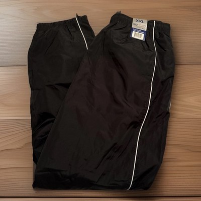 Vintage NWT Y2K Reebok Track Pants Windbreaker Ankle Zip Black