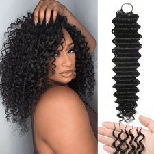 Deep Wave Human Hair Crochet Bundles 14 inch 50g Knotless Pre-Separated Feather