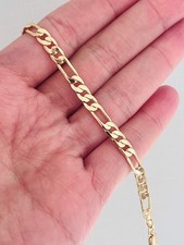 Gold Filled 4mm Flat Figaro Bracelet Gold Link Chain for Everyday Wear
