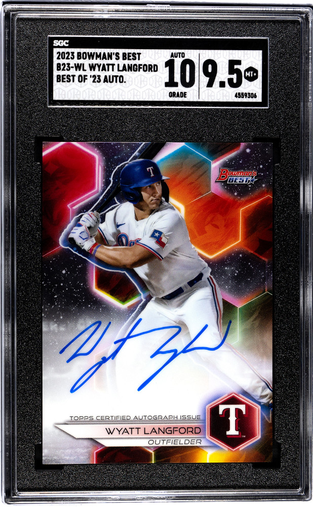 2023 Bowman's Best Wyatt Langford #B23-WL Of '23 Autograph SGC 9.5 Auto 10