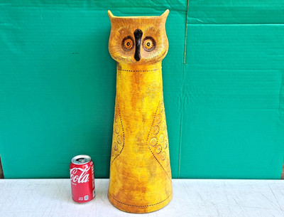 Bitossi Owl Candle Holder Pedestal ALDO LONDI Rosenthal Netter 20'' Italy c1960s