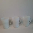 Fire King Soda Fountain Mugs MCM Milk Glass Vintage Anchor Hocking Set Of 3 USA