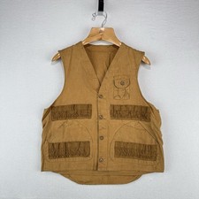 60 s Vtg Drybak Hunting Vest Brown Duck Canvas Shell Loops Game Bag Men s M 40