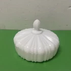 Anchor Hocking white glass candy bowl with lid