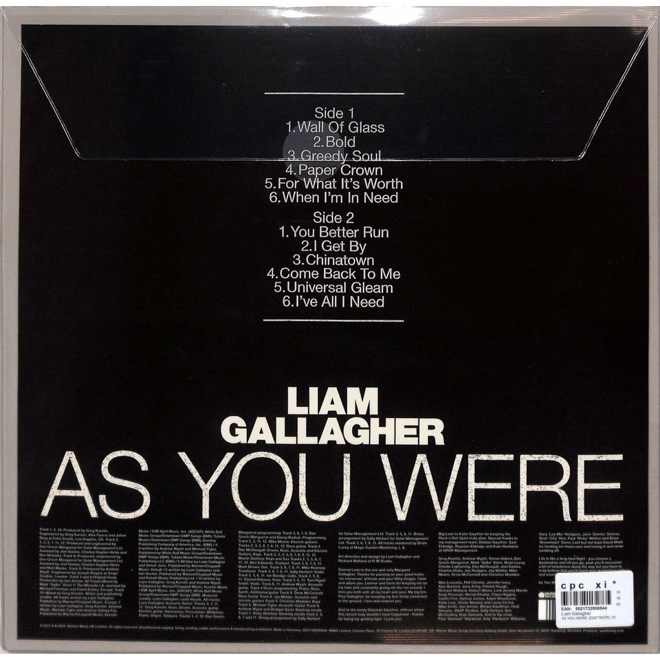 Liam Gallagher / AS YOU WERE (ZOETROPE LP) / Warner Music International / 50217 - Bild 2 von 2