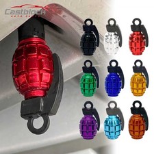 4pcs Tire Wheel Valve Stem Cap Set Metal Grenade Bomb Air Dust Cover Caps Trim