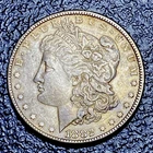 E126 💎 1882 Morgan Silver Dollar  Duel Side NATURAL Toning