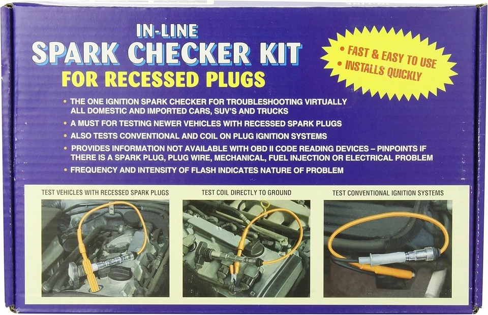 In-Line Spark Checker Kit Safety Orange for Recessed Plug Vehicle Diagnostics Foto 3 de 4