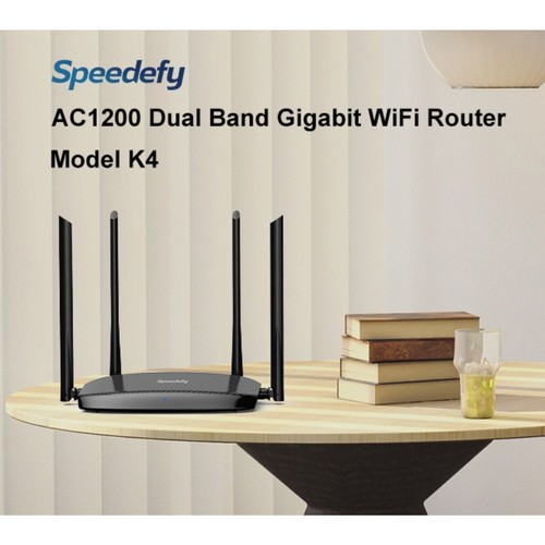 NEW! Speedefy K4 WiFi Router AC1200 1 Gigabit Dual-Band Wireless Router $40 NIB
