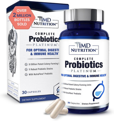Complete Probiotics Platinum - W/Prebiotics and Probiotics for Digestive Health 