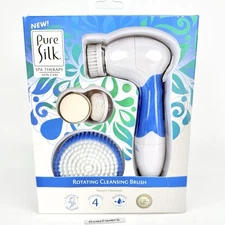 Pure Silk Rotating Cleansing Brush w/4 Attachments Pumice Exfoliating Face Body