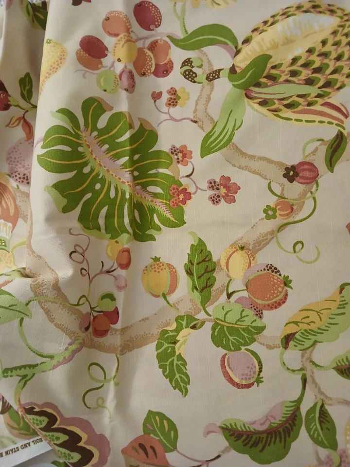 P KAUFMANN FABRICS SOIL & STAIN REPELLENT FINISH Jacobean Print 72 L x 56 W USA - Image 2 of 4