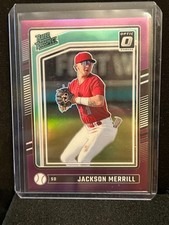 Jackson Merrill 2024 Donruss Optic Rated Prospect Purple Prizm #48/49 - Padres