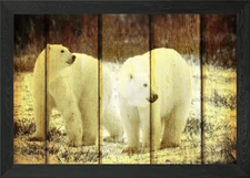 Polar Bears Ice Cool Framed Wall Art Poster Canvas Print Picture