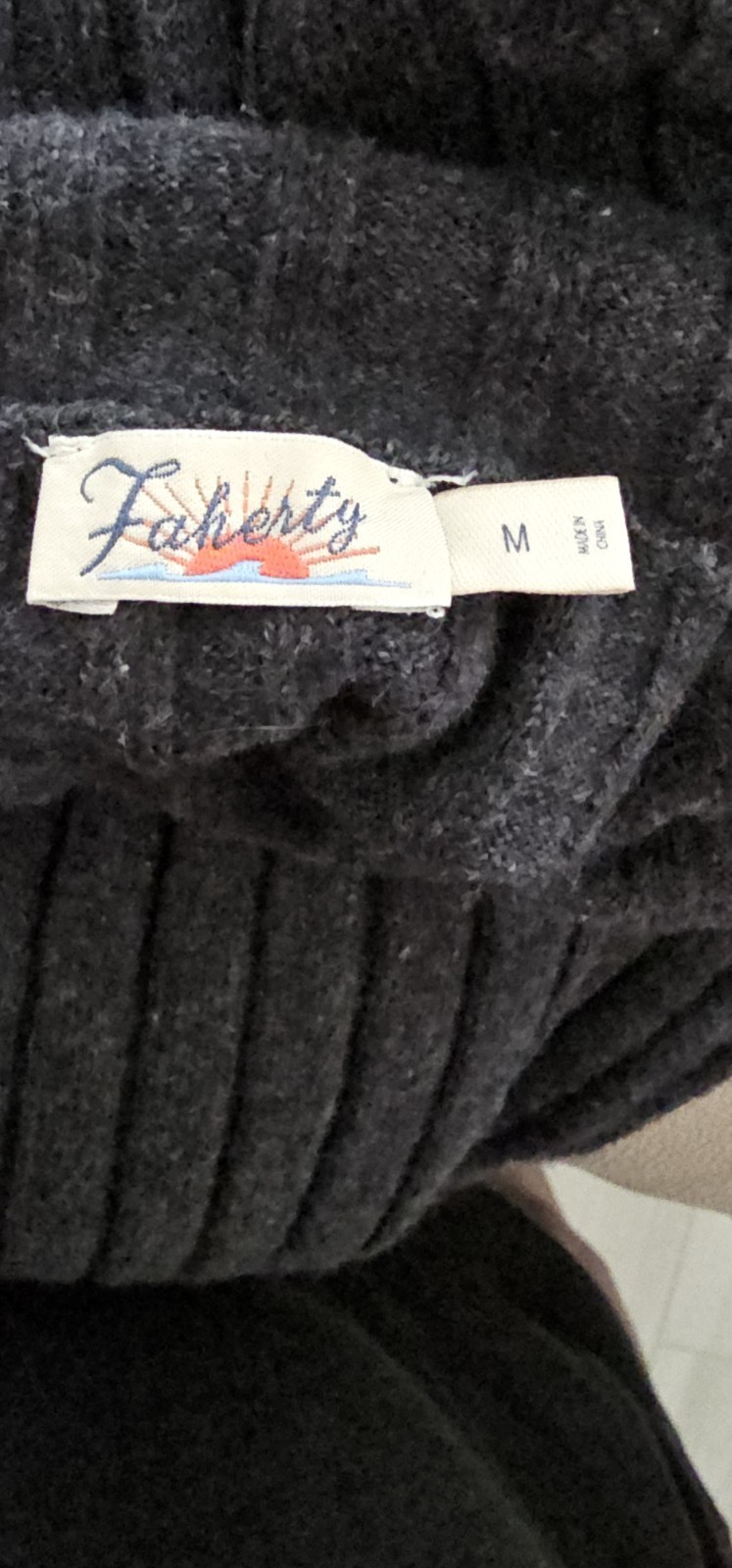 Faherty Jackson Mockneck Pullover Sweater Charcoa… - image 6