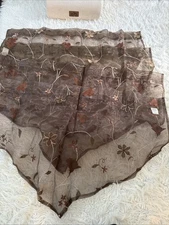 Four JCP Home Drapes Curtains Floral Embroidered