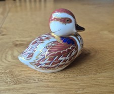 ROYAL CROWN DERBY DUCK WITH GOLD STOPPER UNBOXED.