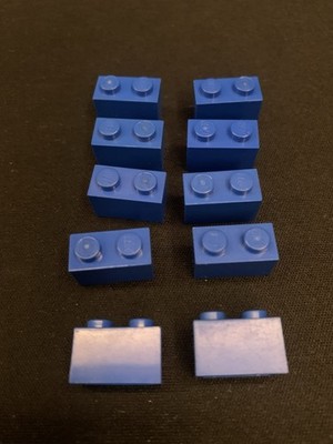 LEGO  10x Stein Basic Brick 1x2 - 3004 - Blau