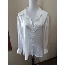 A New Day White Button Up Blouse
