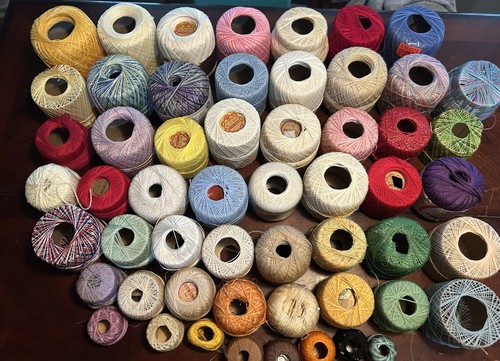 Lot 55 Tatting Crochet Thread Assorted Brand Size Colors Used/New Lilly, Coats..