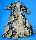 Vintage Barbie Doll Sized Long Animal Print Coat Near Mint ~ 1960's