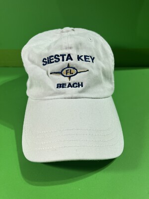 Siesta Key White Adjustable Hat Beach Florida Strapback Cap