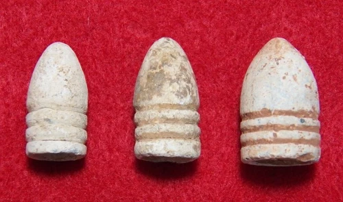 3 Different Cal. Excavated Yankee 3-ring Bullets - .54, .58 & .69 Calibers (NEW)